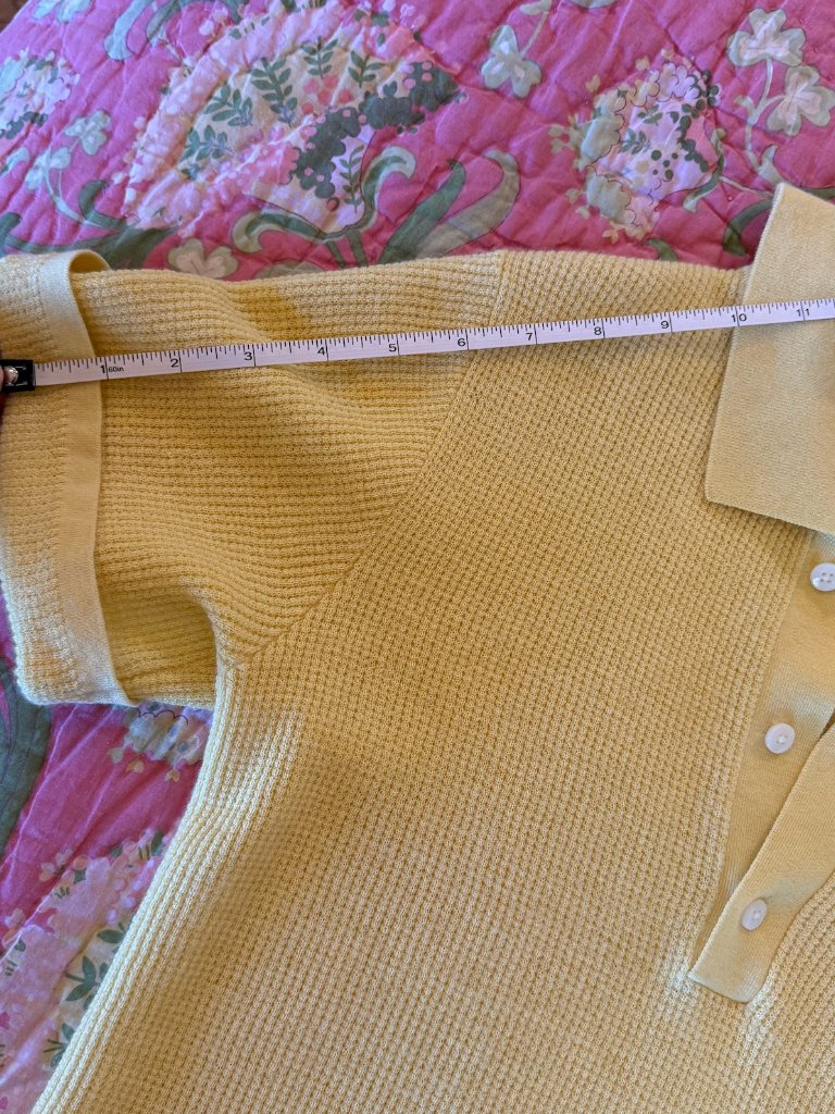 Guest In Residence, Cashmere Waffle Knit Polo Tee — image 5 of 8
